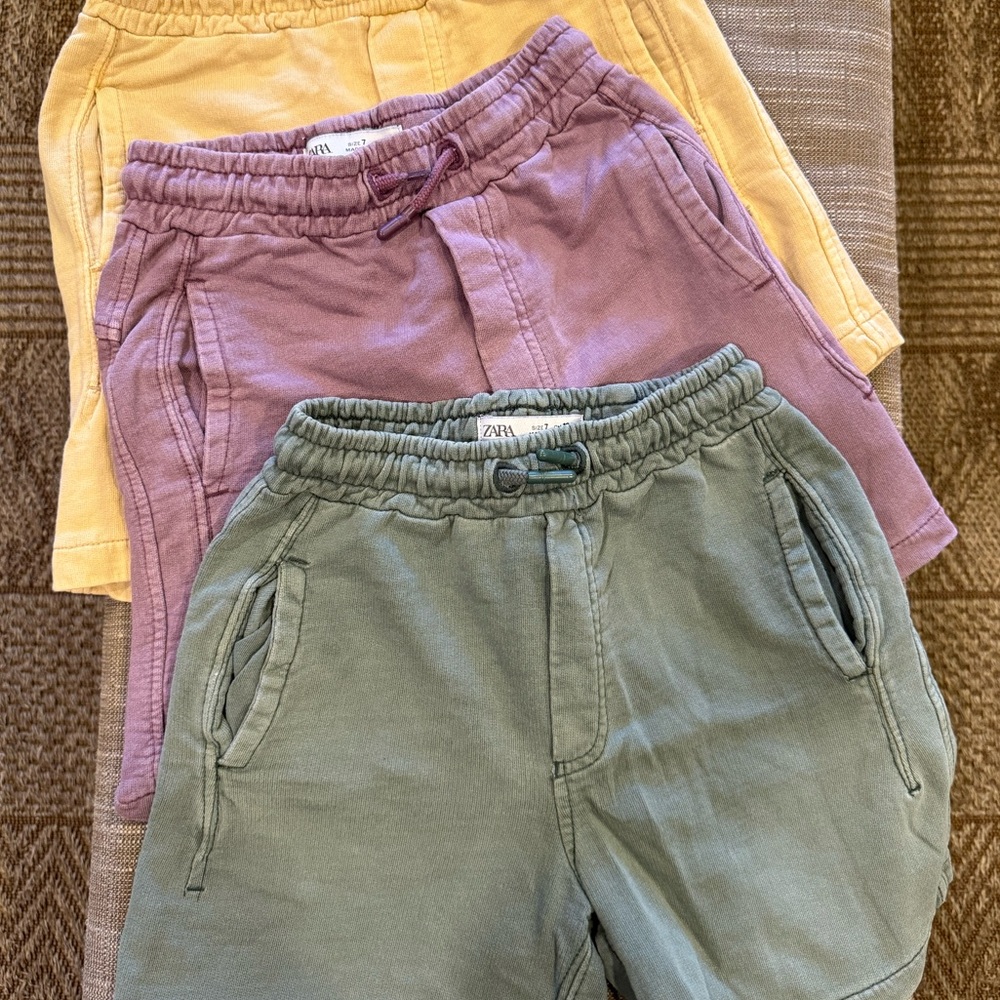 Zara Kids Shorts in Yellow, Purple, and Green
